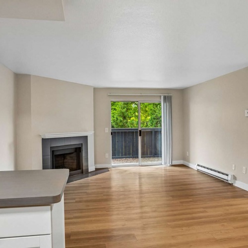 kitchen serving counter open to living room